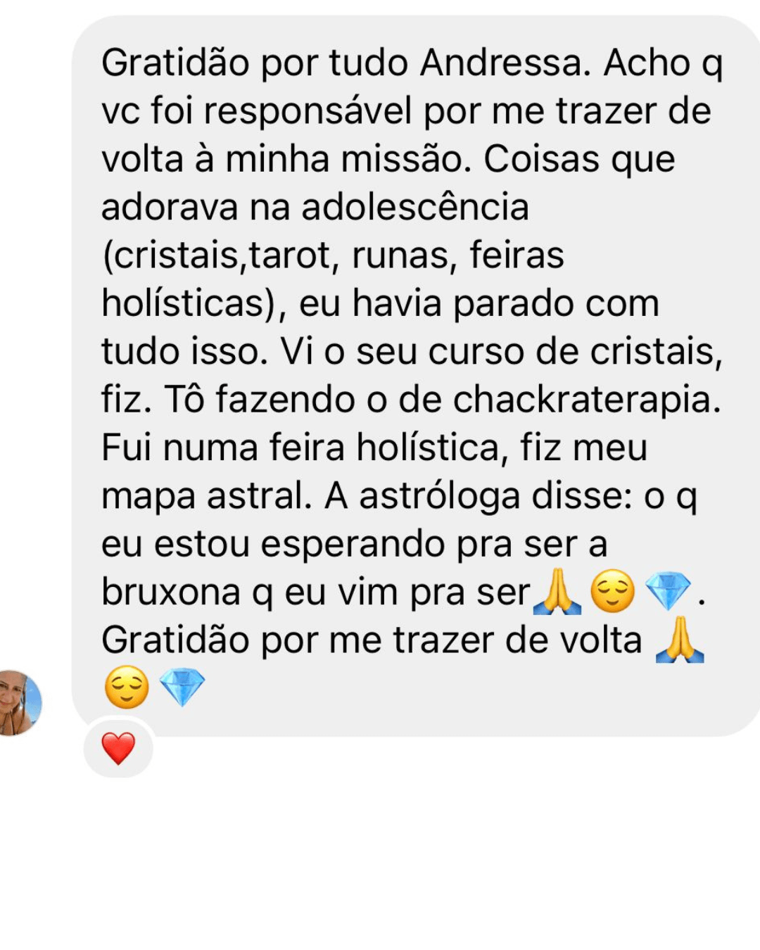 Depoimento de aluna