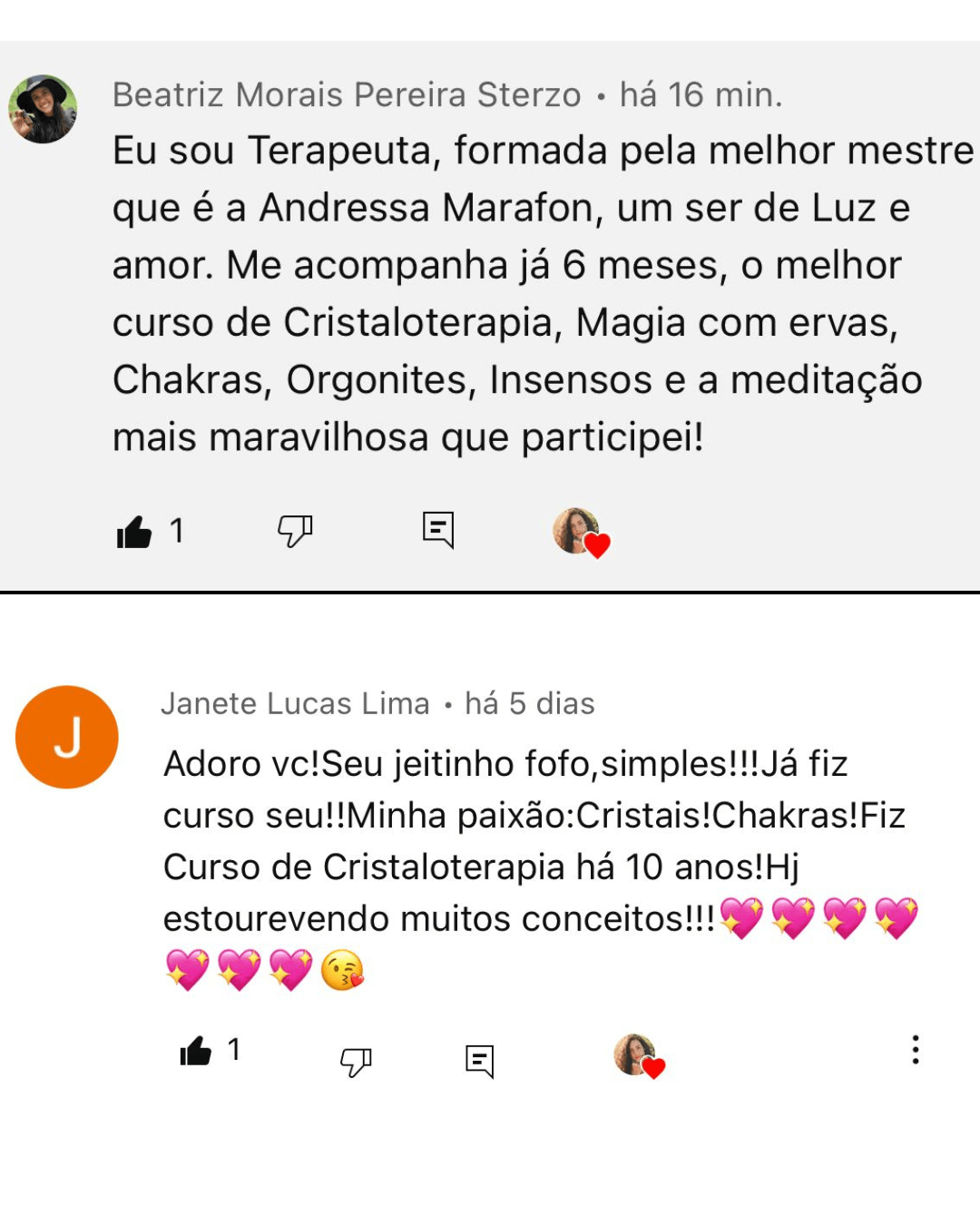 Depoimento de aluna